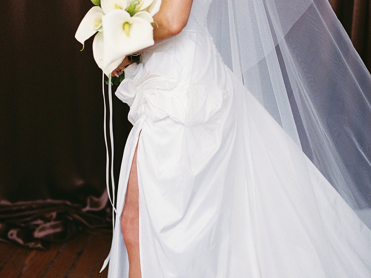 Bride with white flowers