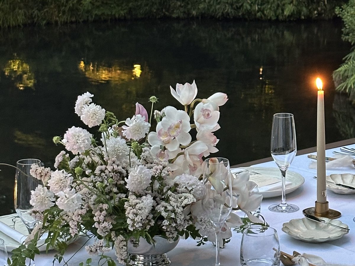 Long table at dusk